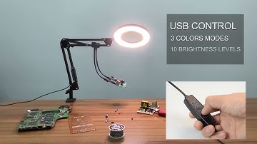 Magnifying Glass with Light and Clamp with Helping Hand for Repair, Reading, Crafts, Close Works