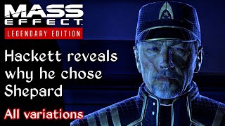Mass Effect 3 - Admiral Hackett on why Shepard was put in charge - All variations