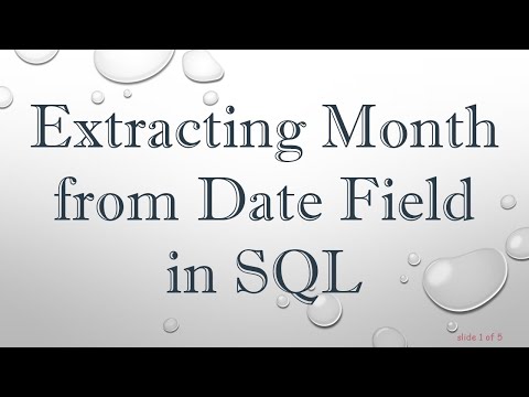 Extracting Month from Date Field in SQL