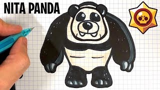 Tuto Comment Dessiner Nita Panda Brawl Stars Youtube Cute766 - corbac pixel art brawl stars leon
