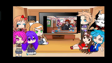 fnf react to ddlc plus (Sayori, Yuri, Natsuki. and Monika) part 2