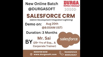 💼 New Online Batch – Salesforce CRM @ DURGASOFT