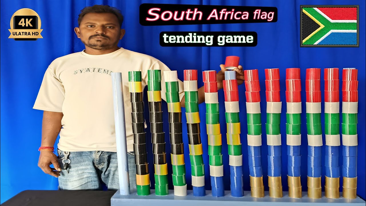 SOUTH AFRICA Flag Colour Cylinders Matching Puzzle Game Challenge video | Trending Game's 