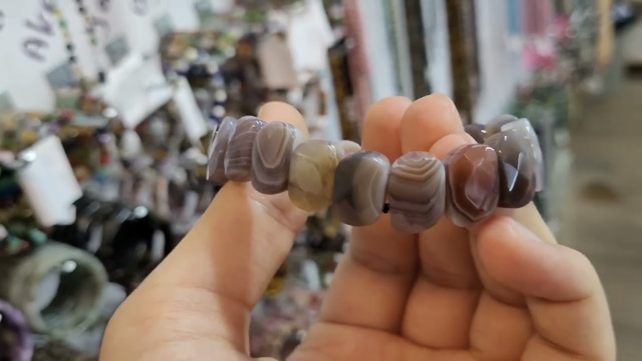 BOTSWANA AGATE Crystal Therapy AA Grade Mineral Bracelets Vibrational Healing,  Frequence Astrology