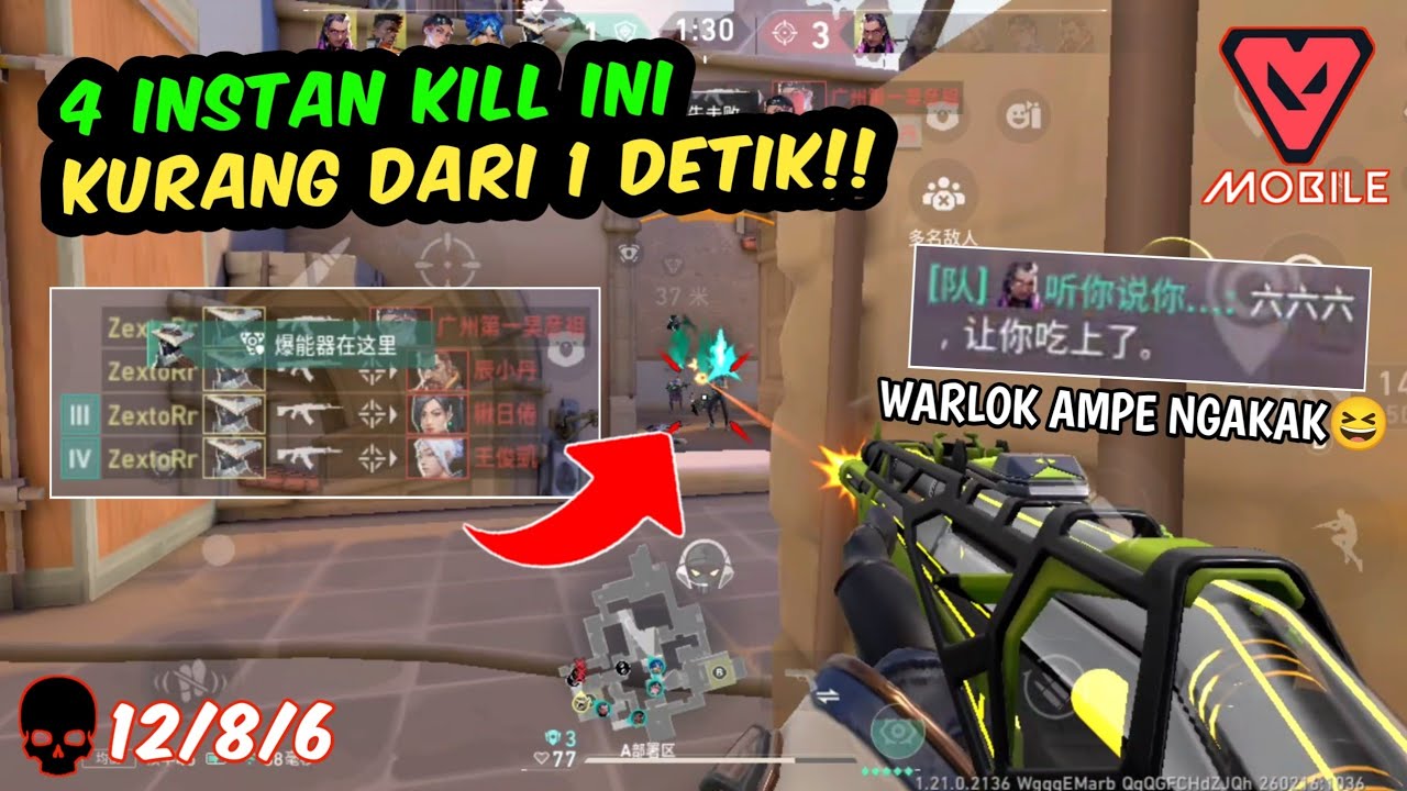 MUSUH KEDIP LANGSUNG ILANG!! REKOR 4K TERCEPAT VALORANT MOBILE??... #valorant 