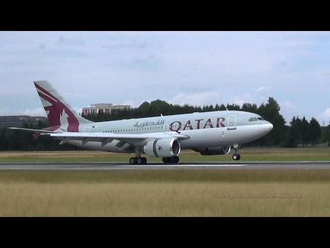 Qatar Amiri Flight Airbus A310 A7-AFE landing at Hamburg Airport