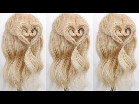 How To Twisted Heart Hairstyle For Beginners - Perfect For Valentines Day - Simple Half Up Half Down