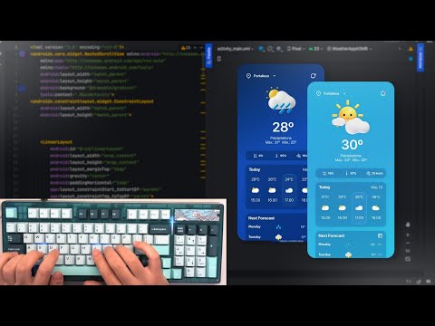 ASMR Programming Android - Coding Weather App in Android - No Talking