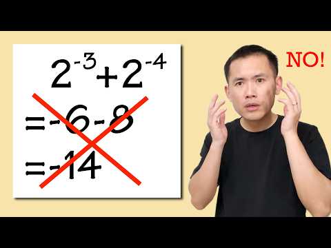 How negative exponents really work! 2^-3+2^-4=?