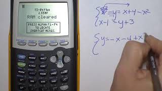 Solving Nonlinear Systems using a Calculator: Example 2