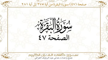 صفحة 47 سورة البقرة من آية 275 إلى آية 281      https://quranwords.net