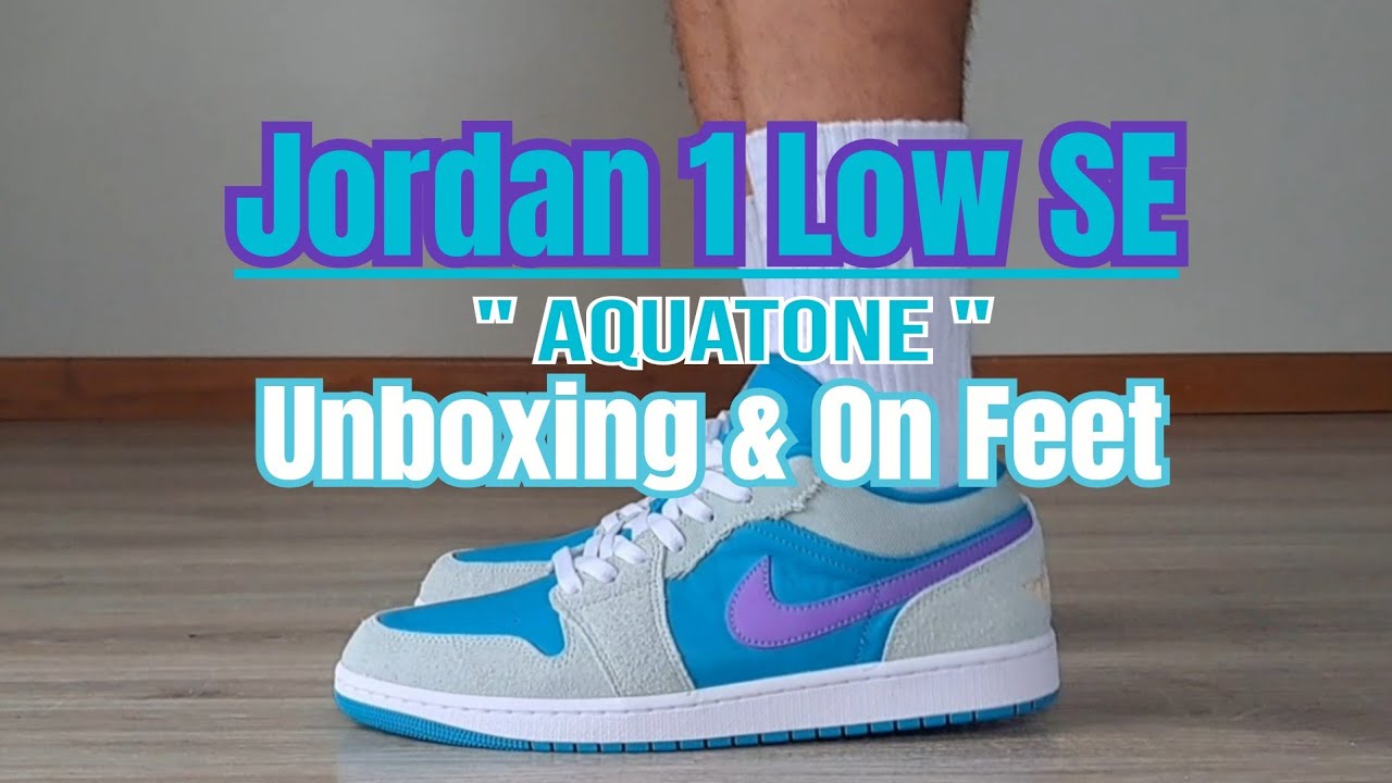 Jordan 1 Low SE ( Aquatone ) UNBOXING & ON FEET.