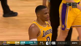 Russell Westbrook tackled LaMelo Ball so hard and then he acts dead after!