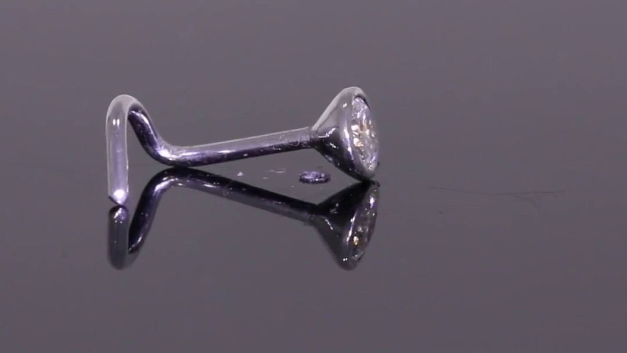 Diamond Nose Piercing Stud with 10pt, 3mm Diamond