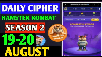 Hamster Kombat Dev Game Daily Cipher 19 August | Hamster Kombat Daily Cipher Code | Daily Combo