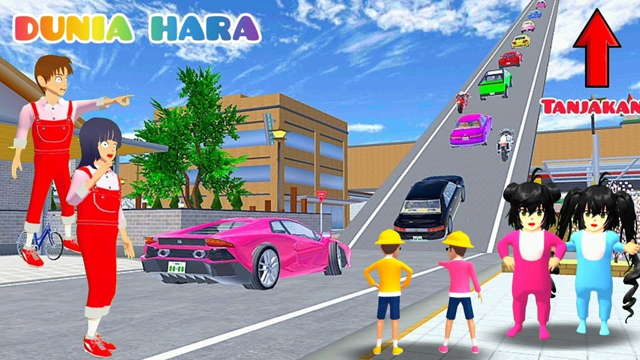 Depan Rumah Ada Jalan Menuju Langit 😱 Yuta Mio Coba Pakai Mobil VS Baby Celine Pakai Motor Polisi