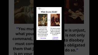 Socrates vs. Jefferson on #law #goverment #state #revolution #rebellion #philosophy #debate #quotes