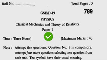 2019 Kuk BSc 1st Sem Physics Classical Mechanics Question Paper