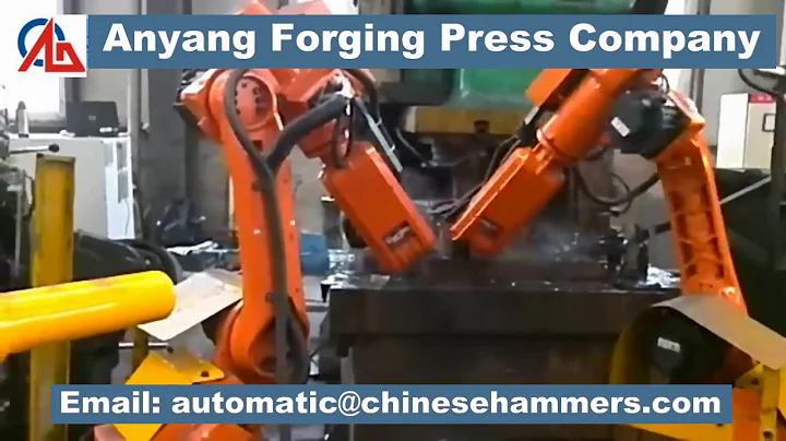 Automatic gear ring forging press line with forging manipulator robot arm