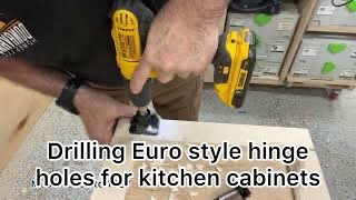 How to Drill Holes in Euro Styles Hinge #kitchen cabinets
