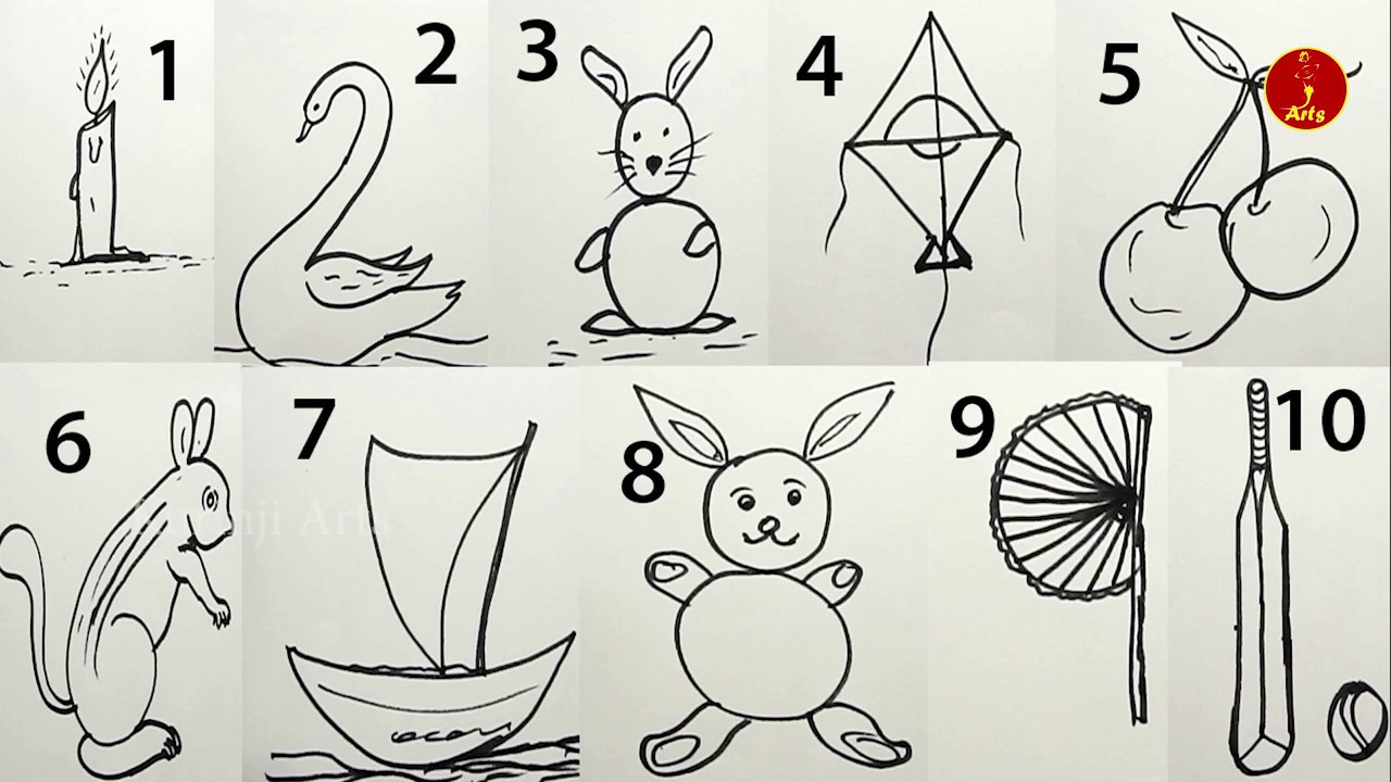 1 to 10 numbers design | creative numbers drawing | numbers drawing for  kids - YouTube