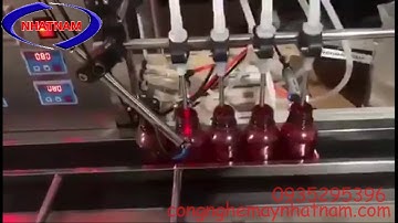 Máy chiết rót 4 vòi tự động, Máy chiết rót dung dịch lỏng tự động