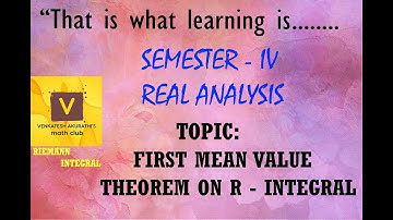 FIRST MEAN VALUE THEOREM ON RIEMANN INTEGRAL