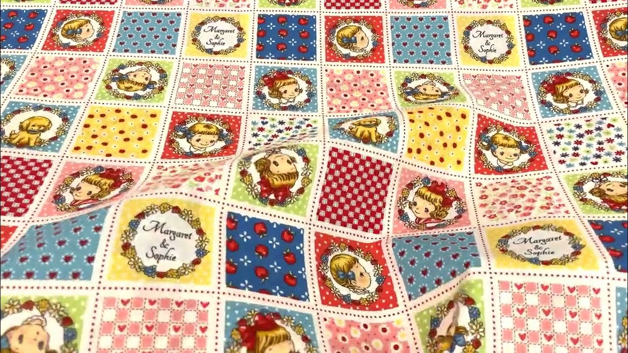 Tissu Quilt Gate style patchwork avec des carrés à motifs