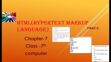 HTML-Hypertext Markup Language-Part-2-Computer-Chapter-7