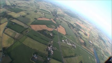 Static line jump from 1000m. Dummy pull