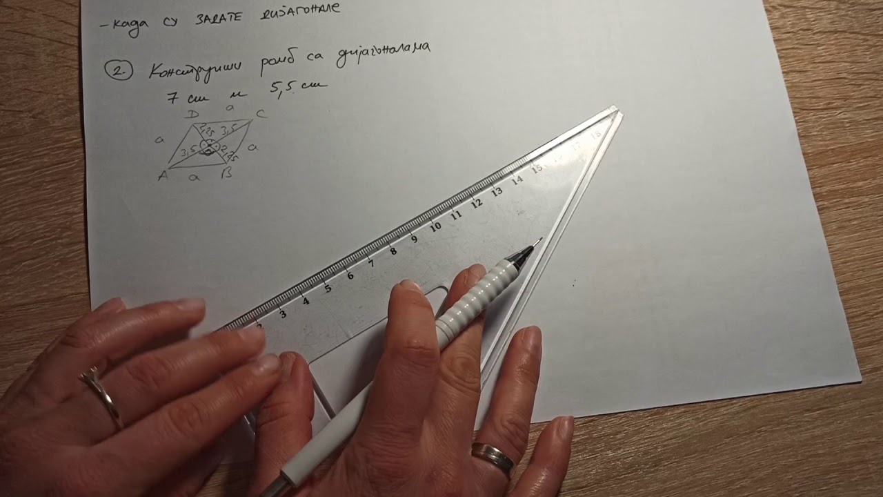 Konstrukcija romba (zadate dijagonale)