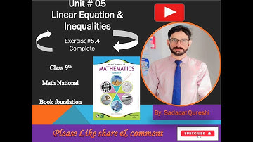 Class 9th Math || NBF || Unit# 5 || Ex#5.4 || Complete Solved  || 2024 || FBISE