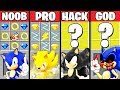 Minecraft Battle: SONIC THE HEDGEHOG CRAFTING CHALLENGE - NOOB vs PRO vs HACKER vs GOD ~ Animation