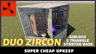 3-Triangle Duo Starter Base! Crazy Low Upkeep, Airlock & Workbench, Cozy Rust Fresh Wipe Build
