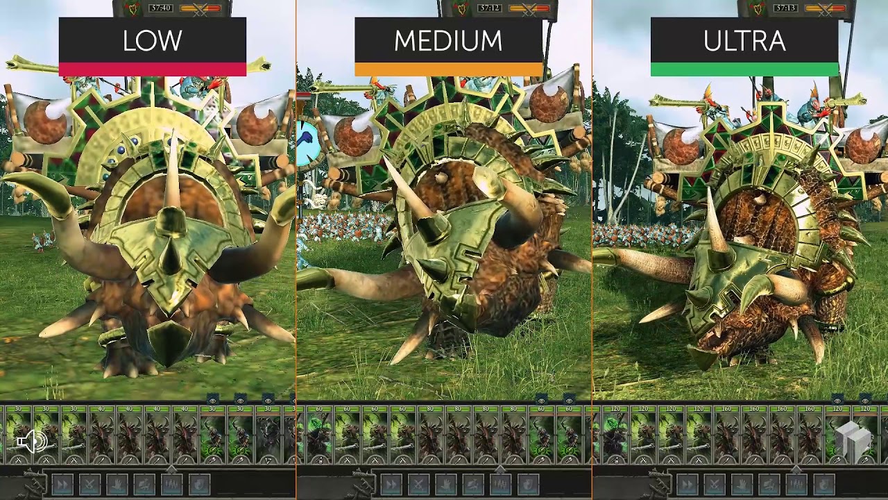 Total War Warhammer 2 Ultra vs. Medium vs. Low Graphics Comparison