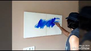 Abstract acrylic painting demo