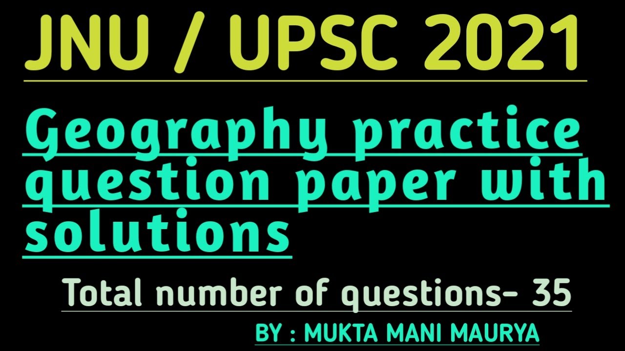 jnu phd geography question paper