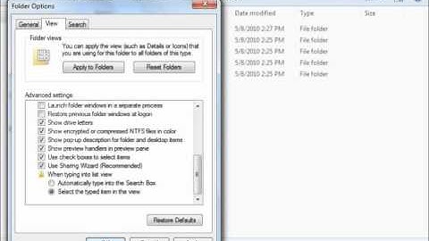 Enable Check Boxes in Windows 7