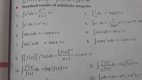 Indefinite Integrals Formulas | Basic Indefinite Integrals Results | Class 12 Maths.