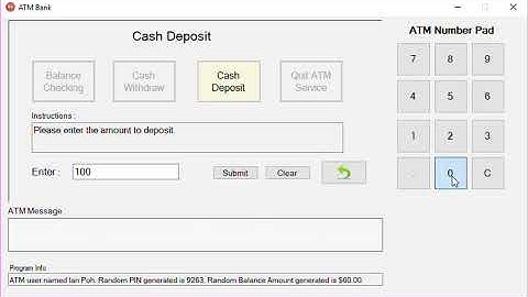 Bank ATM Program written in C#