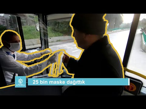 Toplu taşıma araçlarımızda ücretsiz maske dağıtıyoruz.