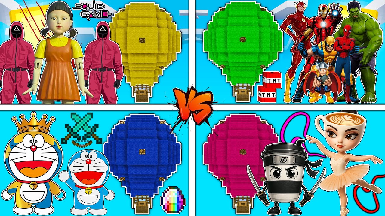 فلم ماين كرافت : كوكب منطاد عائلة الابطال ضد لعبة الحبار ضد باليرينا كابتشينو ضد دورايمون !!؟ 🔥😱