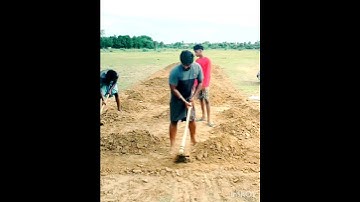 CRICKET PITCH MAKING VIDEO #cricket #catchpractice #cricketfan #cricketlover #shortvideo #reels