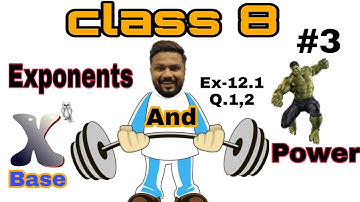 class 8 maths chapter 12 exponents and power | exercise 12.1 Q.1, 2 | mathematics NCERT SOLUTIONS