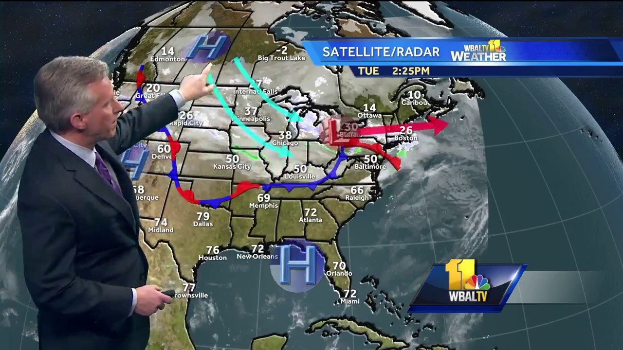 Partly cloudy, chilly Tuesday evening with temps in 30s - YouTube