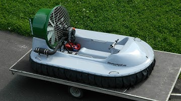 Drone footage of a hovercraft
