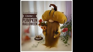 Scandinavian Gnome  pumpkin. Handmade. Halloween.