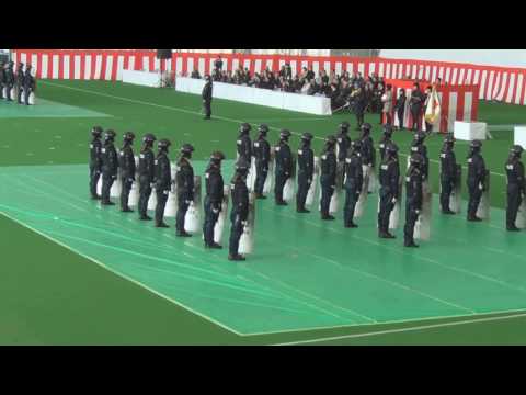 2017年岡山県警察年頭視閲式管区機動隊大盾操法