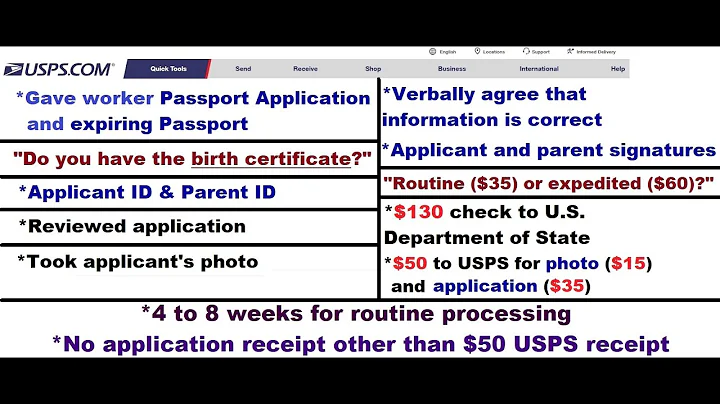 Passport Application for 16-Year Old - U.S. Post Office - Steps and Items