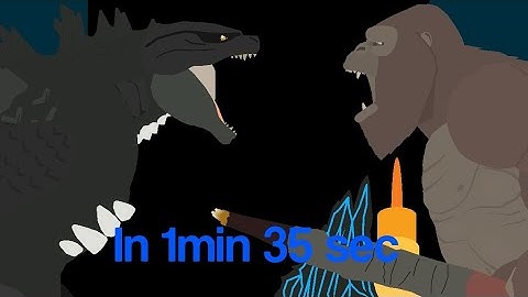 Godzilla vs Kong in 1 minute 35 seconds | A godzilla stick nodes animation